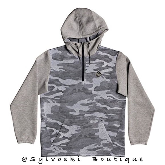 🔥 QUIKSILVER SHREDDER SNOW TECH PULLOVER HOOD TRUE BLACK GPS POINT NWT - Picture 2 of 7